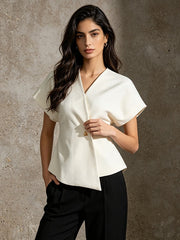 Asymmetric V Neck Tailored Vest