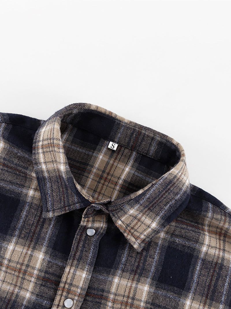 Vintage Classic Loose Plaid Shirts