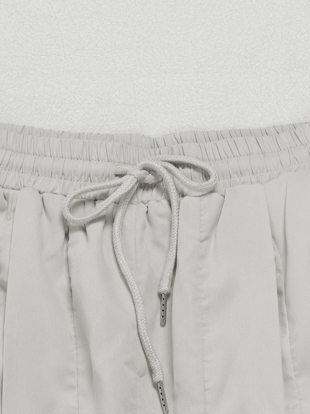 Casual Elastic Waist Drawstring Wave Pleated Pants