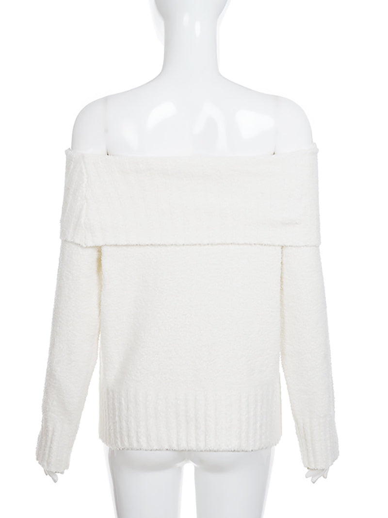 Sexy Off The Shoulder Long Sleeve Sweater