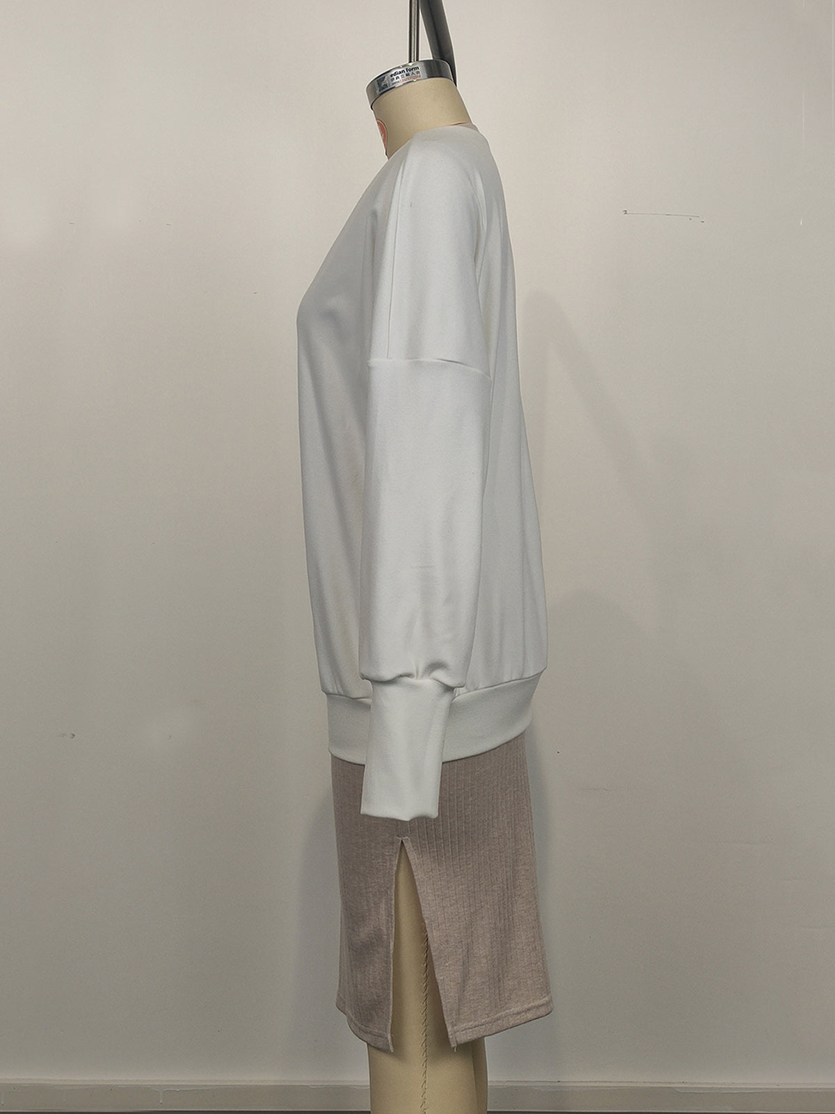 Fashion V-Neck Top and High Waist Knee Length Skirt Set
