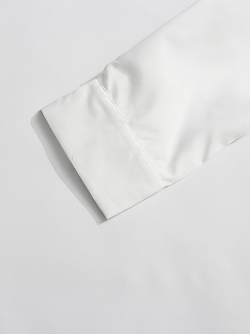 Casual Embroider Asymmetric Cropped Shirt