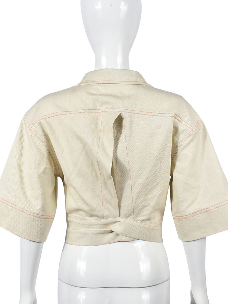 Sexy Short Sleeve Casual Cropped Jacket