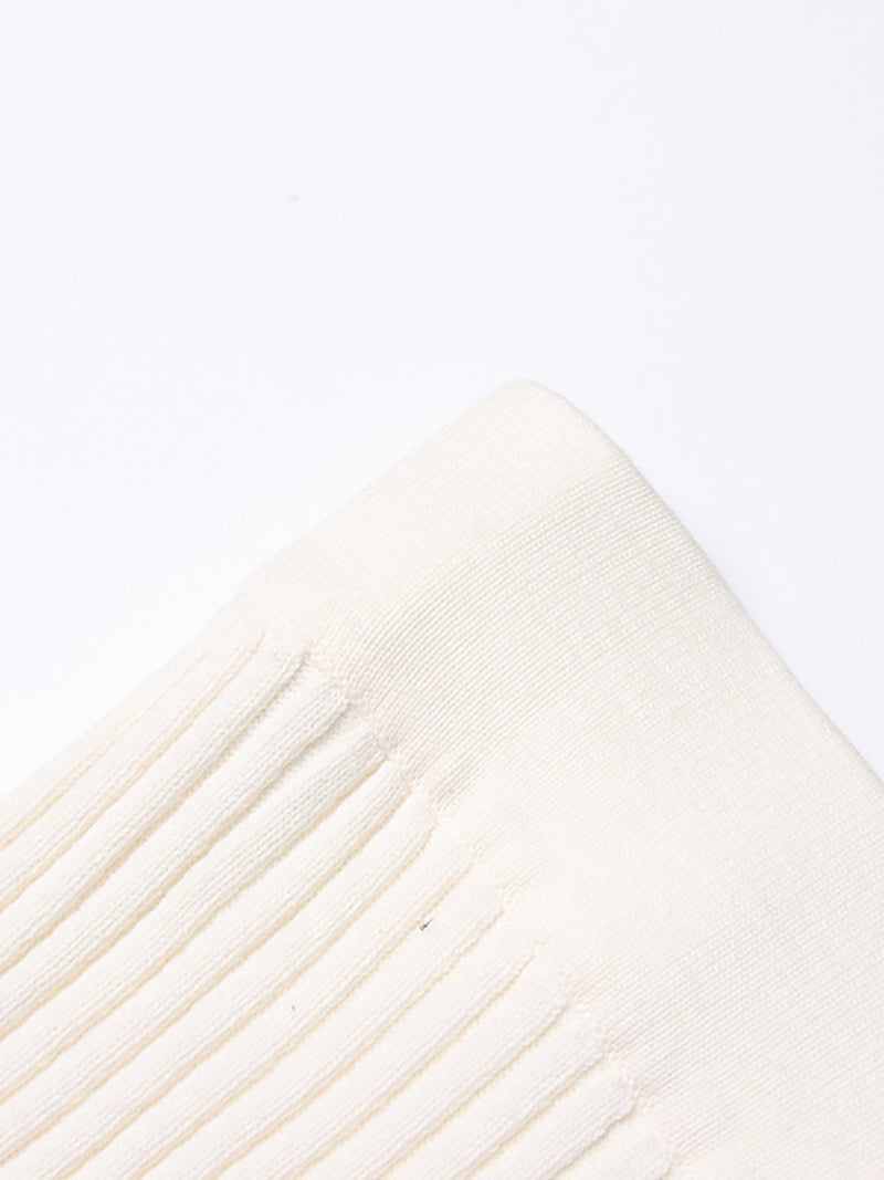High Waist Ribbed Hem Ruffles Midi Skirt