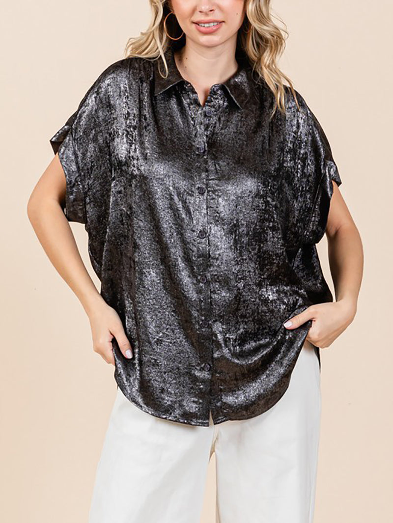 Casual Print Short Sleeve Loose Shirt