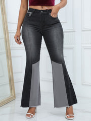 Casual High Waist Slim Flared Jeans