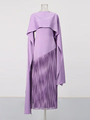 Fringe Cape One Shoulder Maxi Dress-boutique