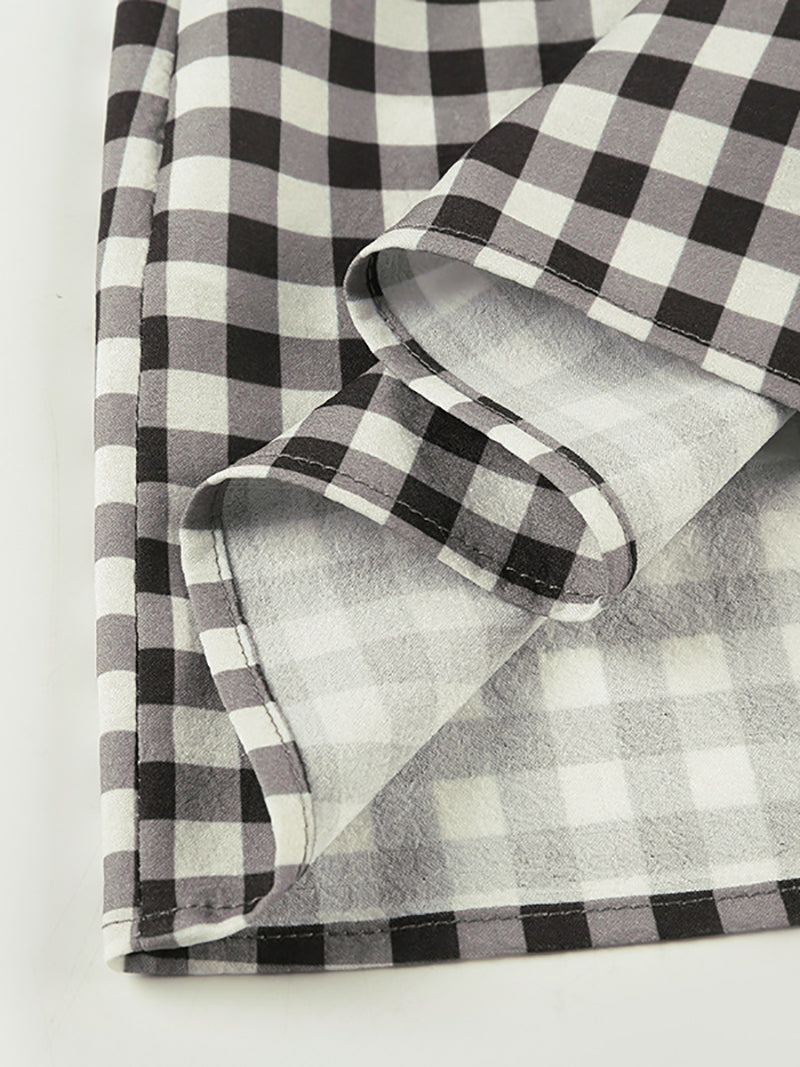 Elegant Plaid Button Up Shirt Dress