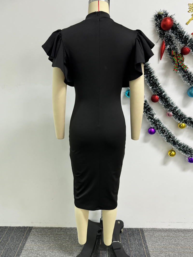 Solid Color Elastic Bodycon Dress