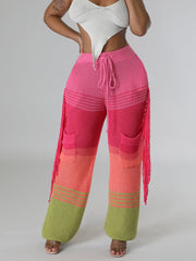 Casual Knit Tassels Loose Straight Pants