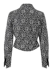 Floral Embroidered Asymmetric Blouse-boutique