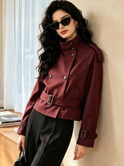 Women's Vintage Double-Breasted Trench Coat -boutique