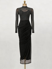 Rhinestone Mesh Mermaid Evening Dress-boutique