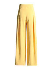 Elegant V Neck Blazer Elastic Waist Wide Leg Pants SuitSets