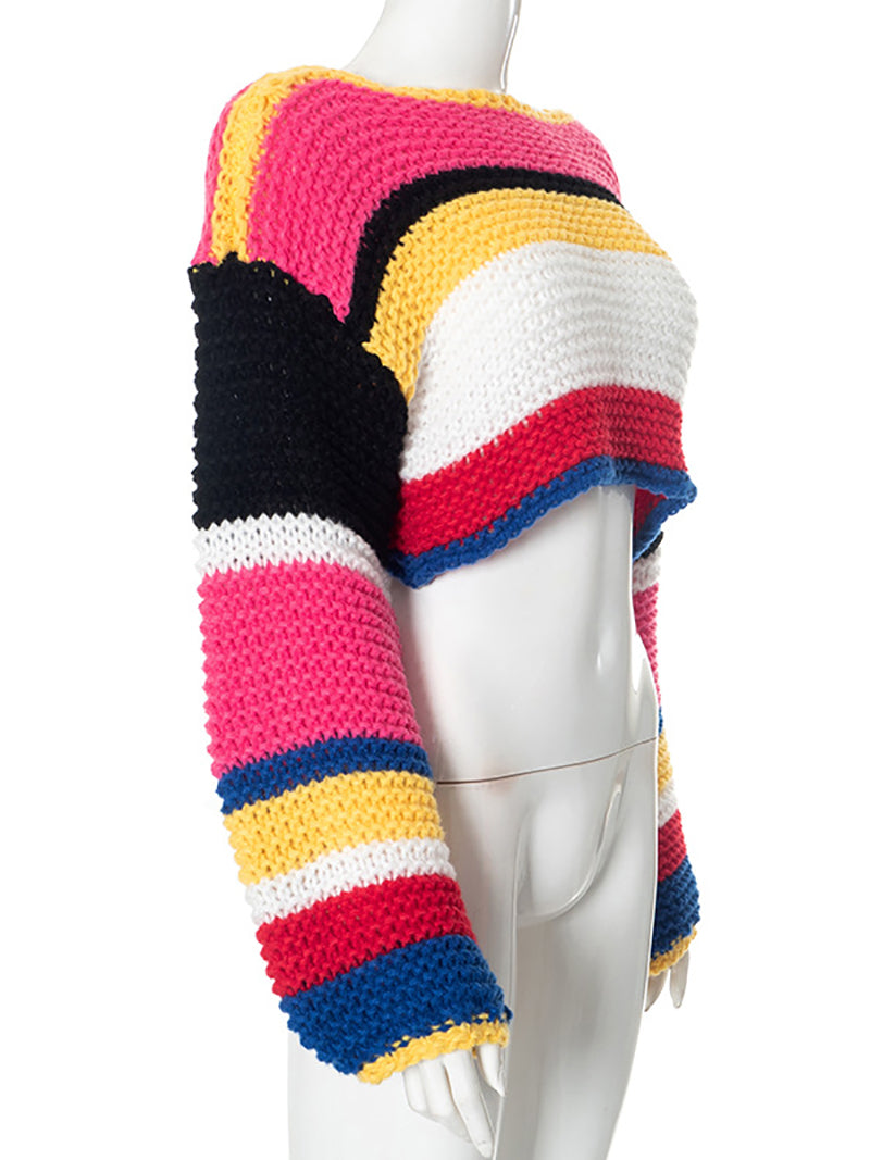 The Rainbow Stripe Chunky Knit Sweater