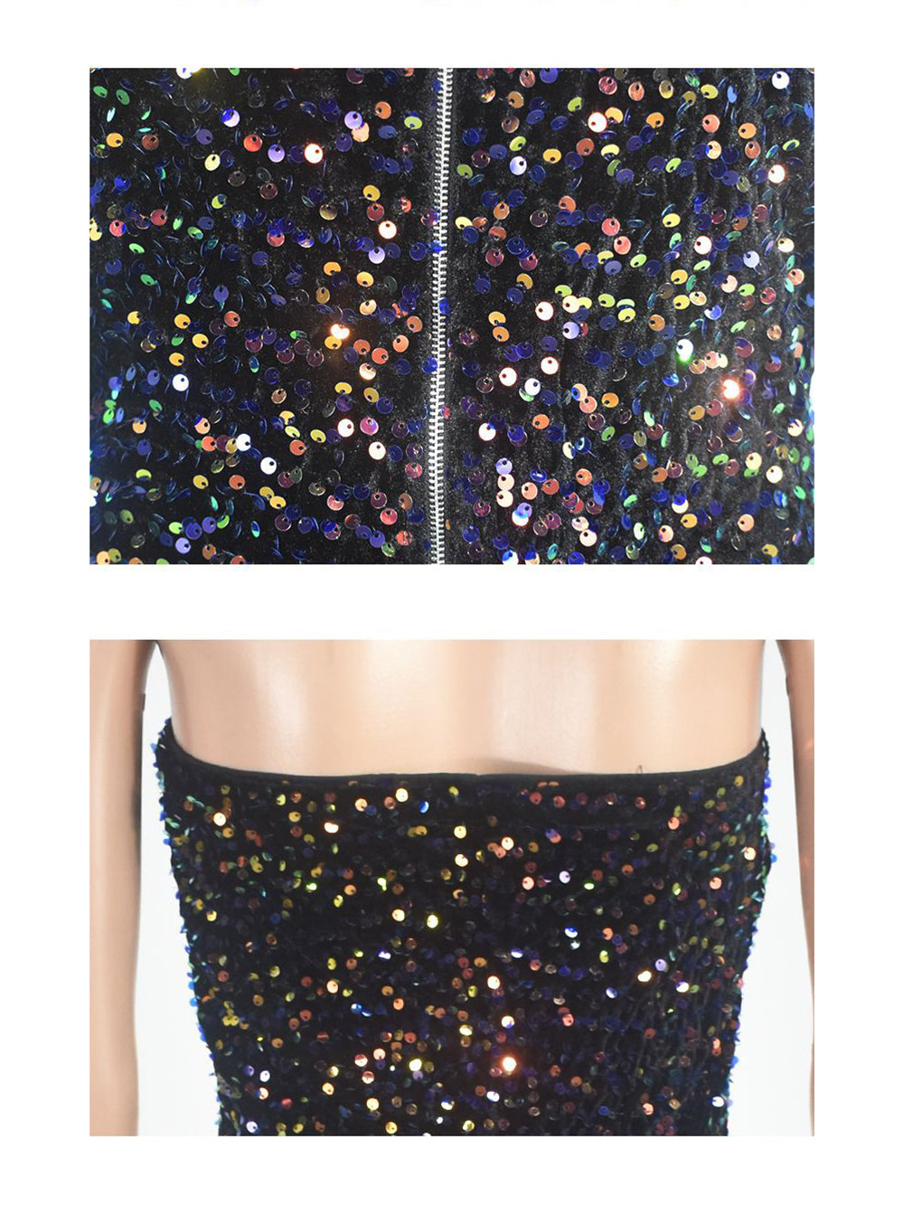 Strapless Sequin Nightclub Bodycon Romper