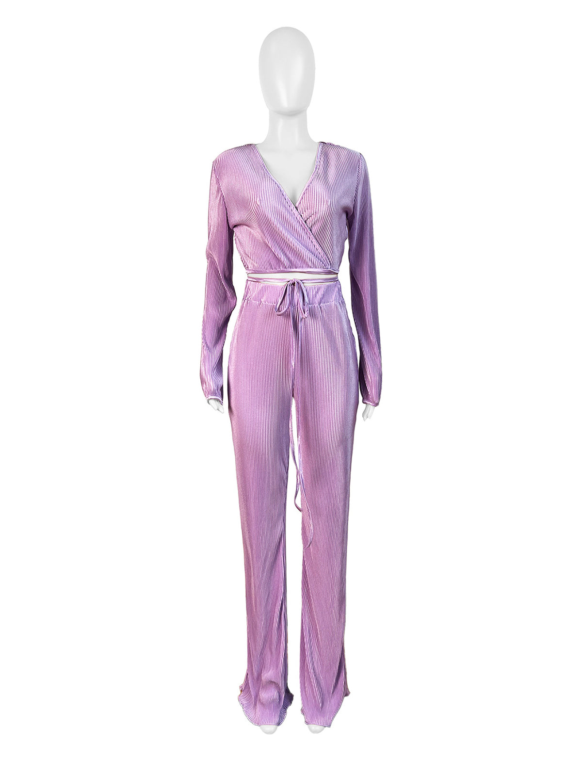 Comfort Casual Sexy Draped Pleated Wide Leg Pants Suit