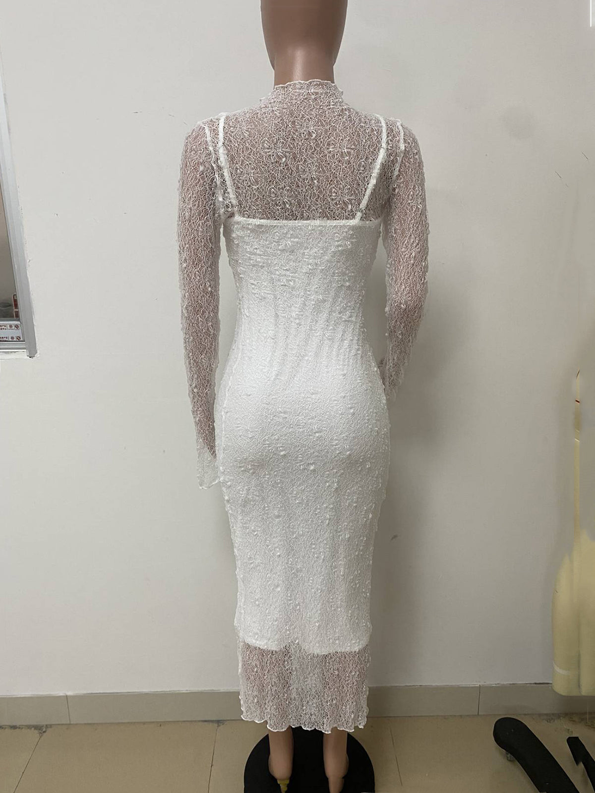 Elegant Lace See Through Bodycon Dress