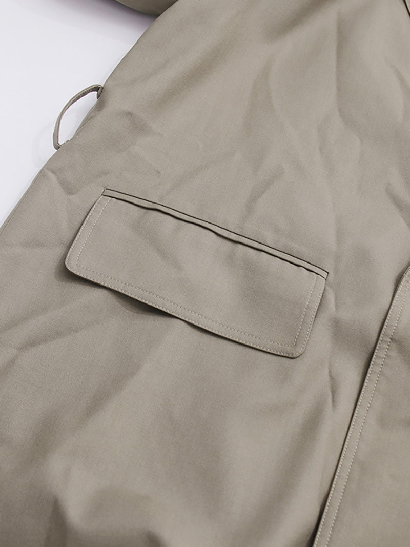 Fashion Solid Lapel Lace-Up Casual Trench Coat