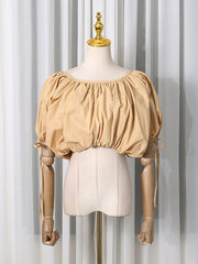 Fashion Round Neck Irregular Crop Top