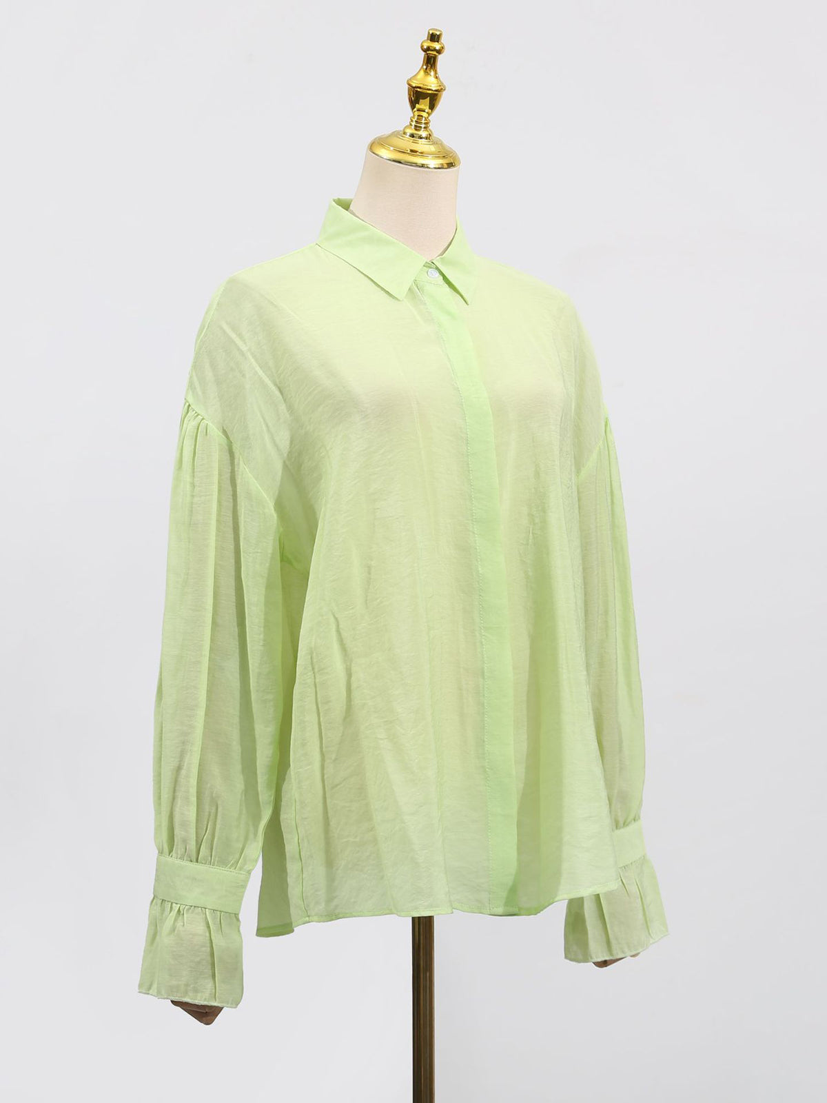 Elegant Lapel Loose Long Sleeve Office Shirts