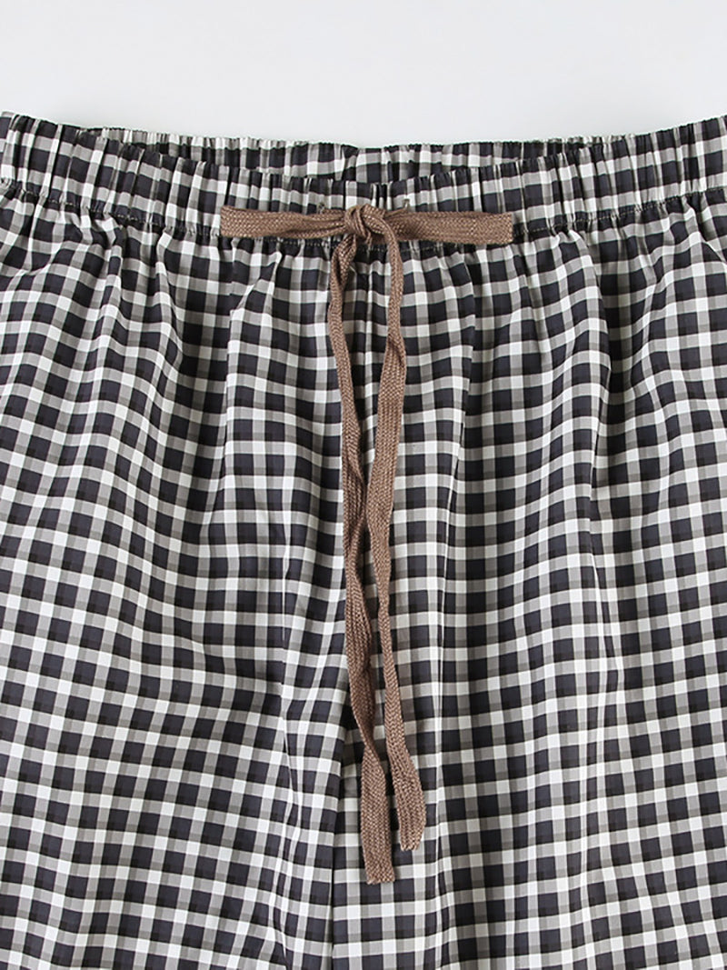 Casual Plaid Print Wide Leg Trouser