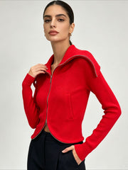 Slim Fit Collared Cropped Jacket-boutique
