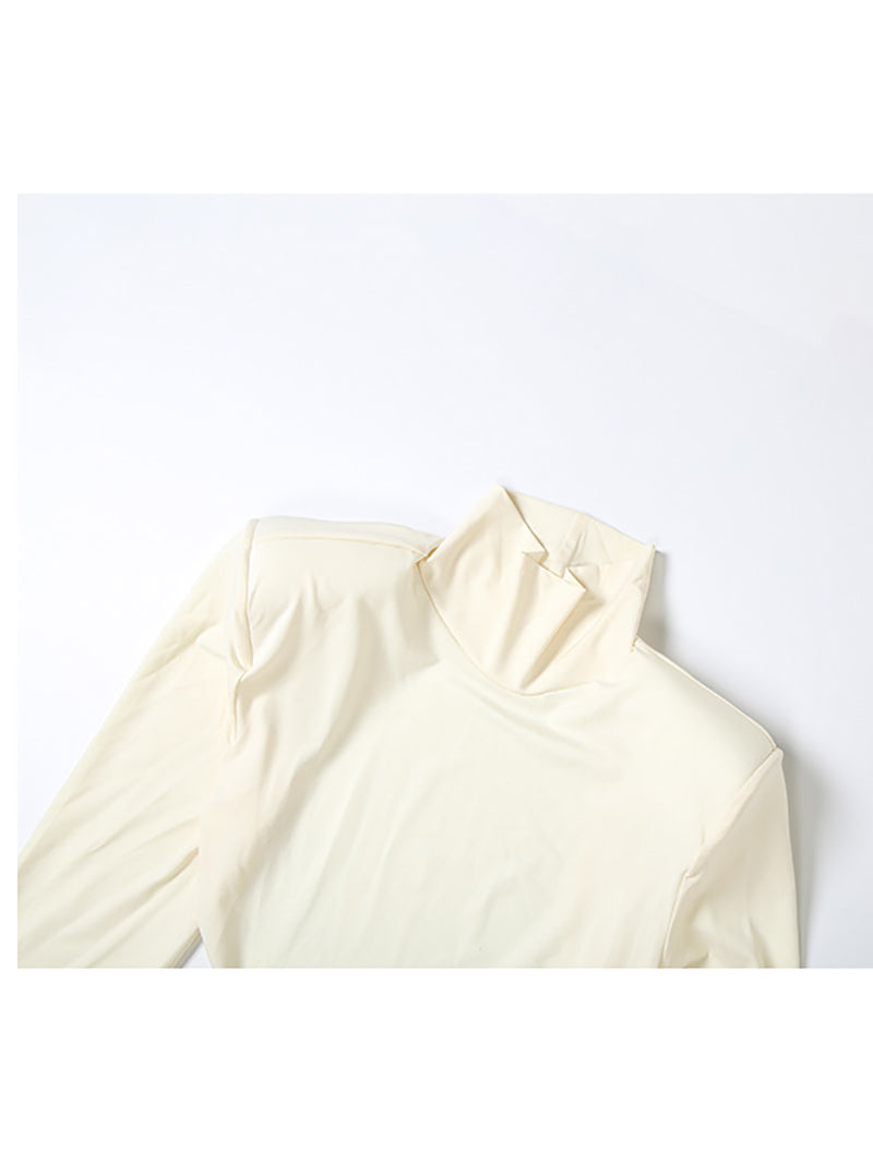 Elegant High Collar Cutout Ruched Maxi Dress