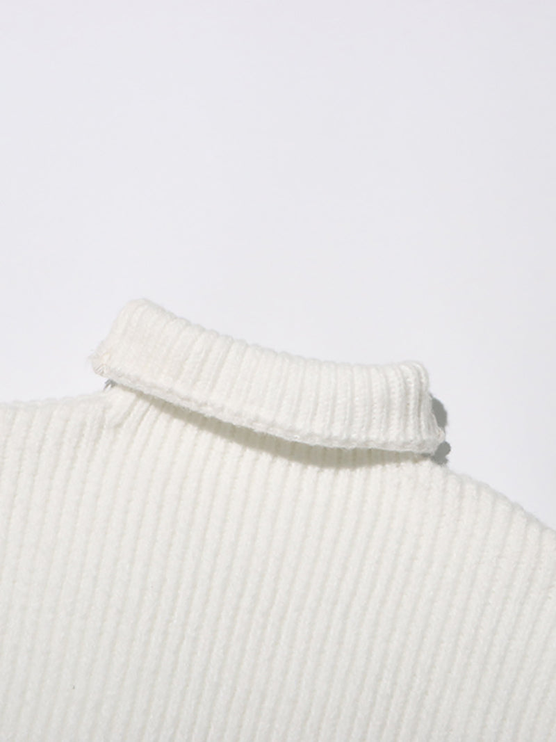 Turtleneck Short Sleeve Slim Sweater