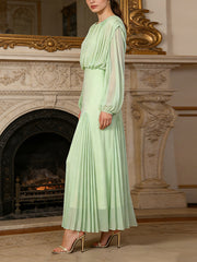 Elegant Ruched High Waist Evening Dress