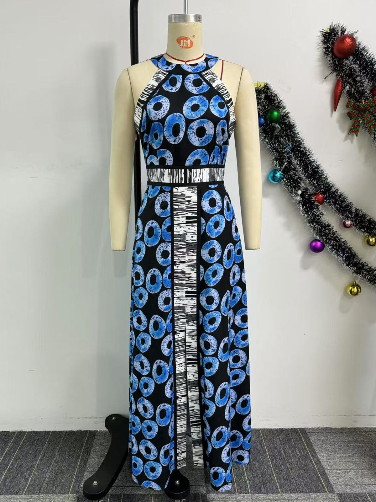 Casual Print Sleeveless O Neck Loose Vacation Maxi Dress