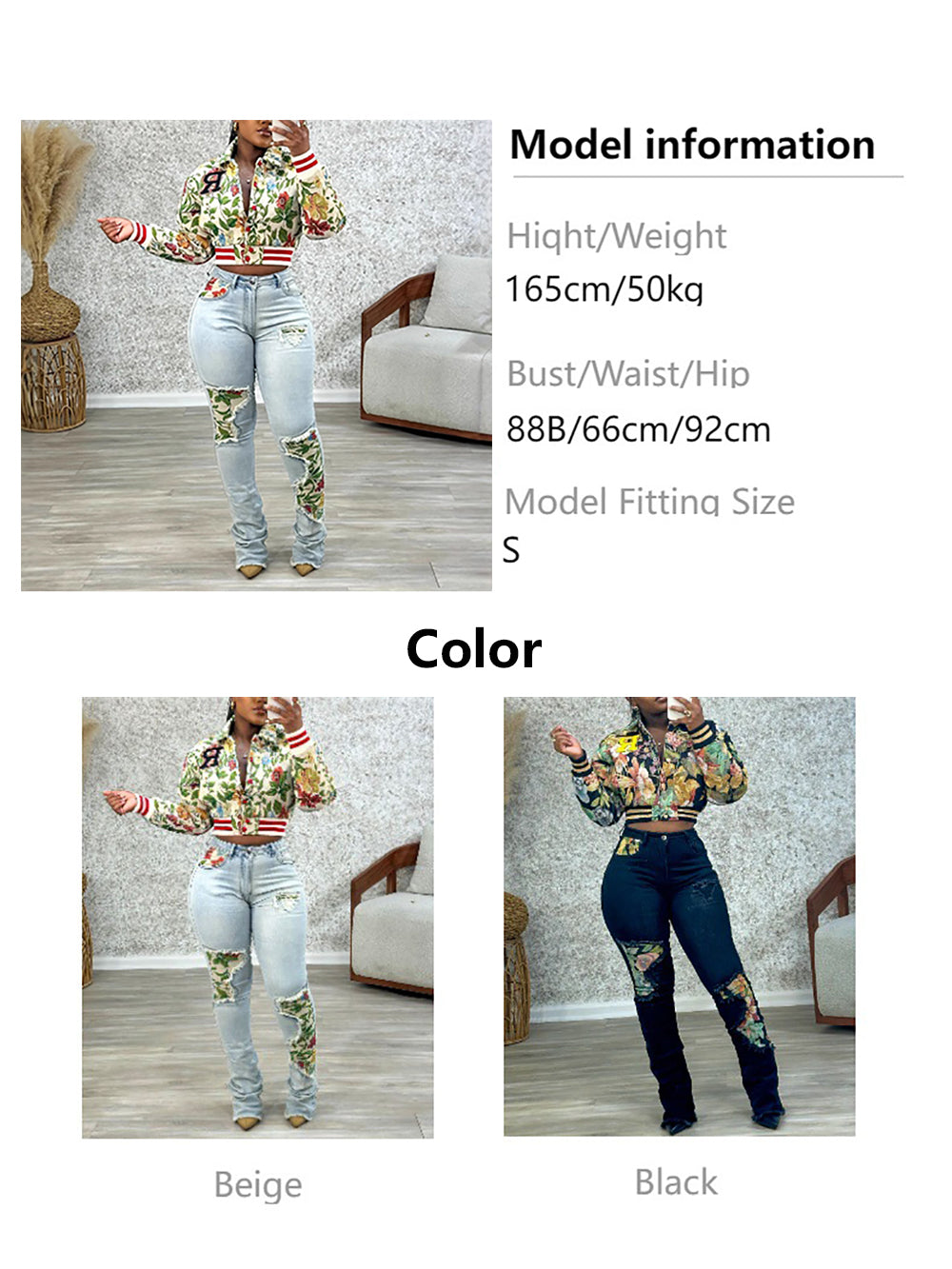 Fashion Floral Embroidery Bomber Jacket