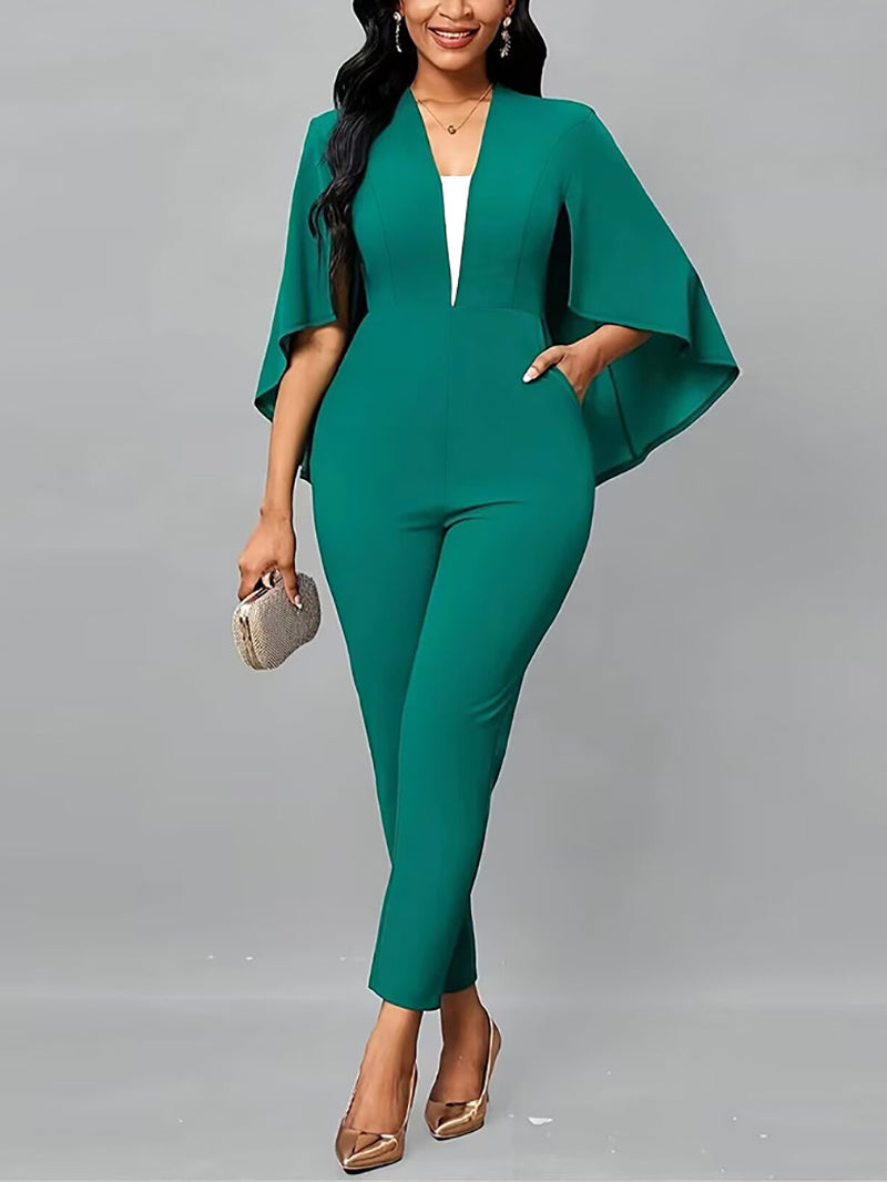 Fashion Batwing Sleeve Slim Jumpsuit