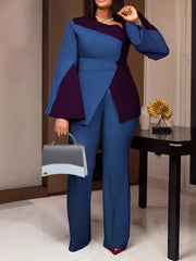 Plus Size Fashion African Print Flare Sleeve Pants Set