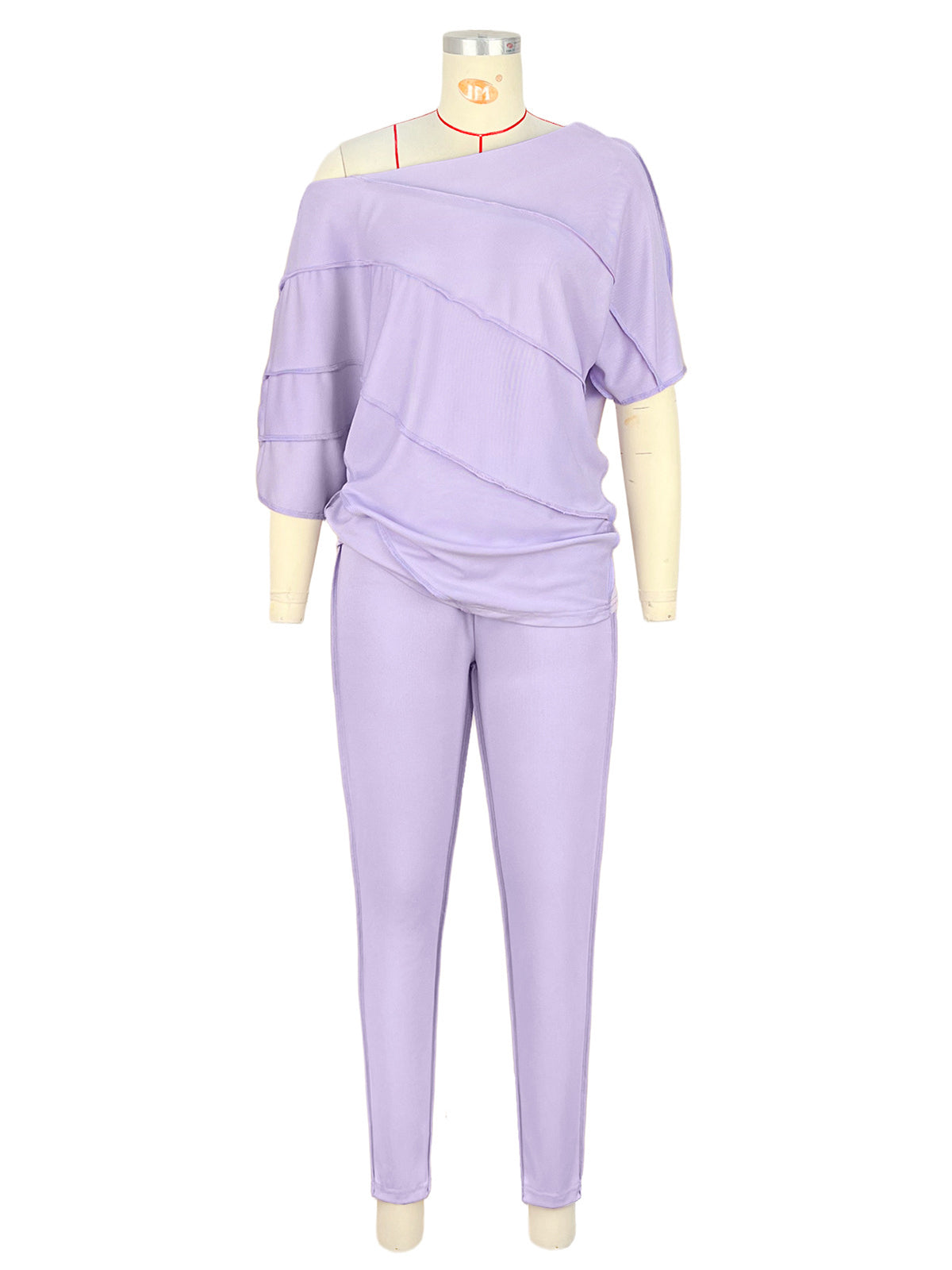 Casual Off Shoulder Ribbed Top And Pant Set