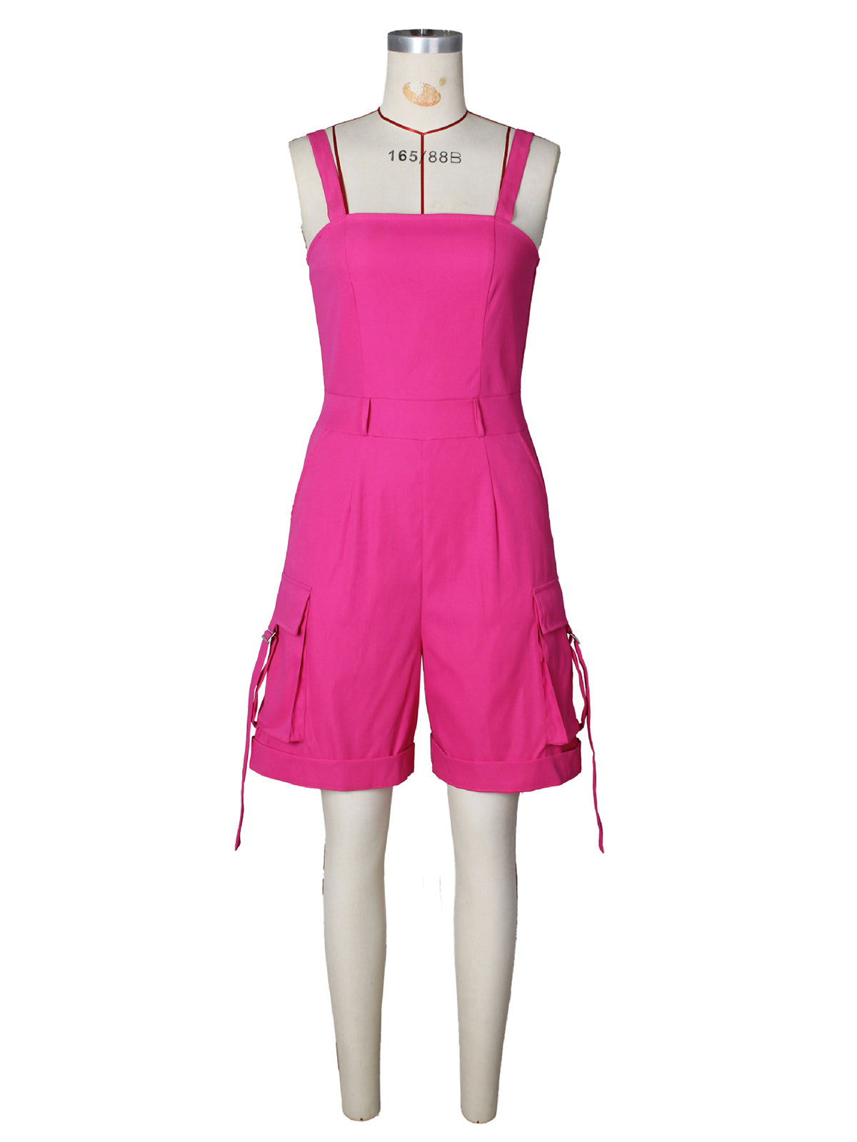Casual Sleeveless Wide Leg Cargo Romper