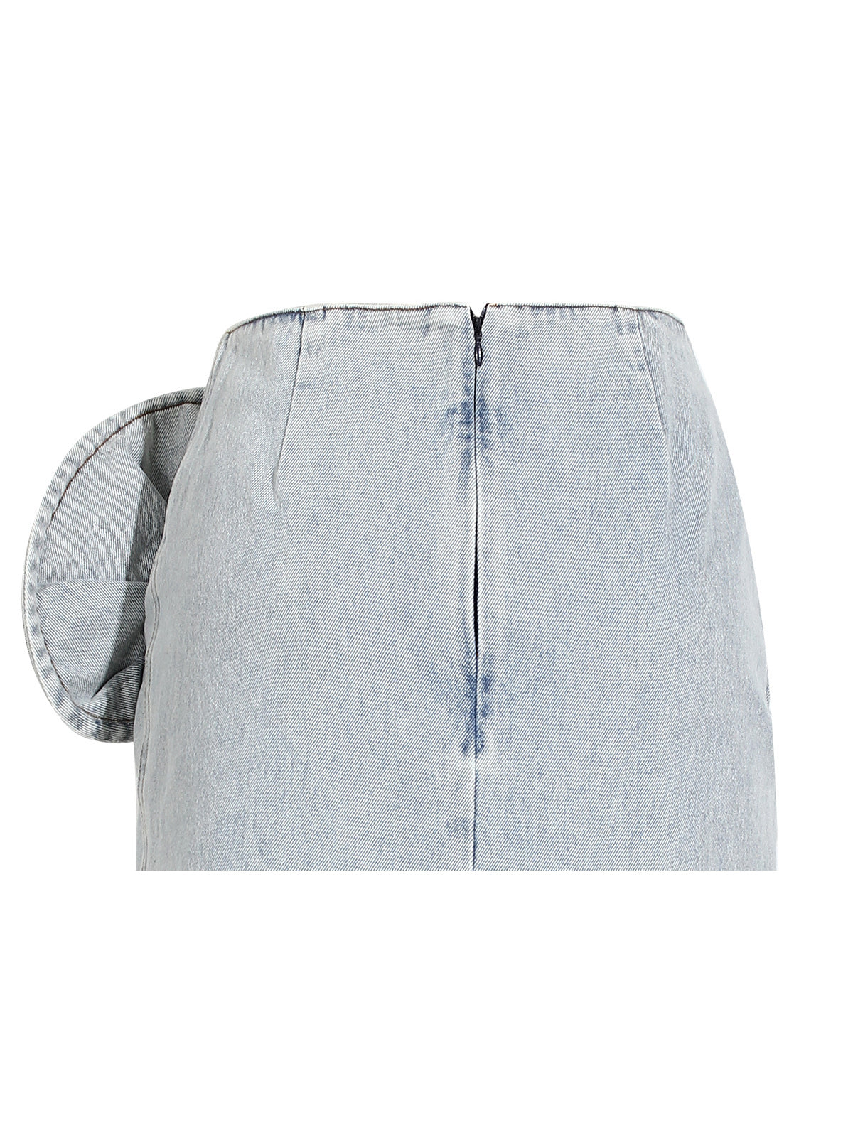 Fashion Rose Flower Embellishment Denim Mini Skirt