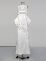 Elegant Sleeveless Slim Lace Ruffles Top Long Skirt Set
