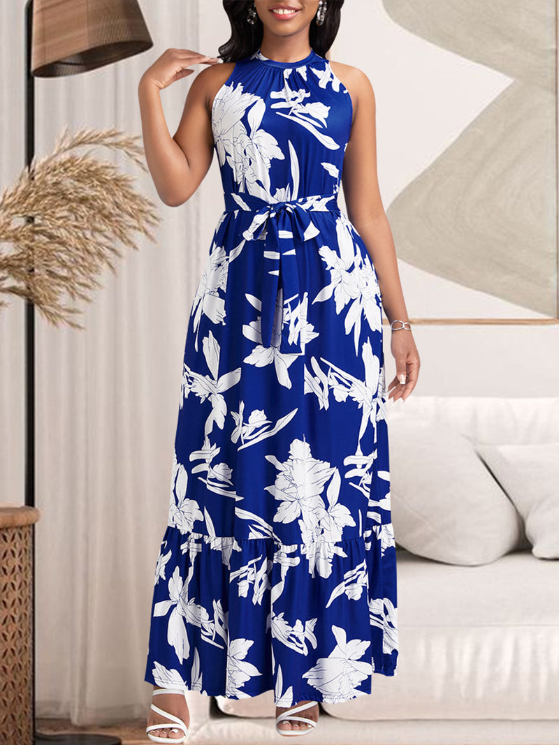 Fashion Print Sleeveless Slim Dress