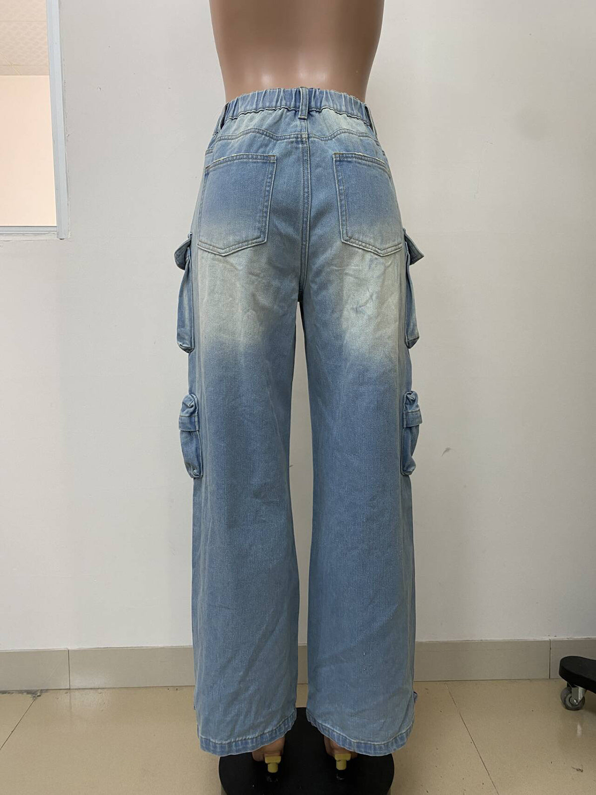 Casual Distressed Cargo Jeans