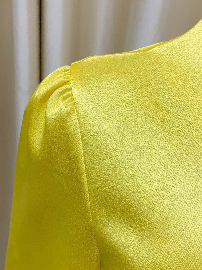 Elegant V Neck Puff Sleeve Shirt Top