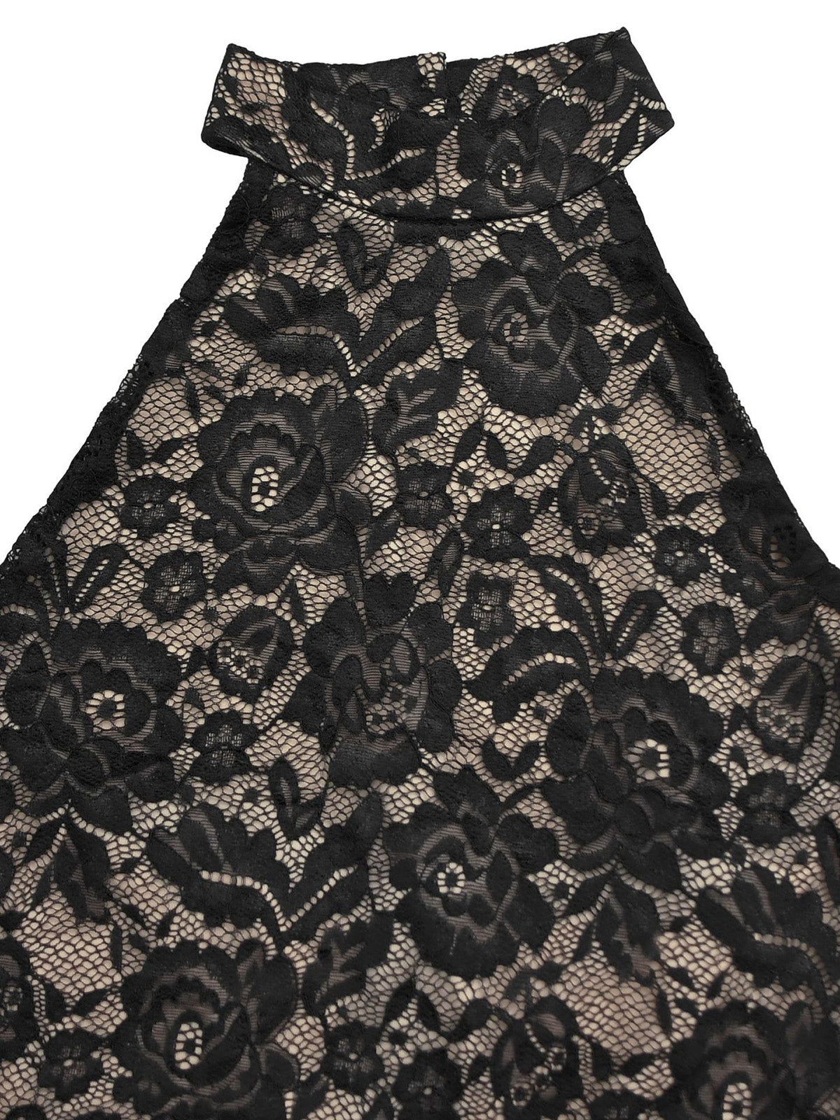 Lace Halter See Through Backless Slim Maxi Dress