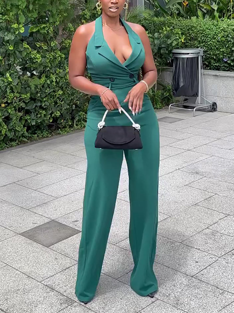 Sexy Halter Backless Casual Jumpsuit