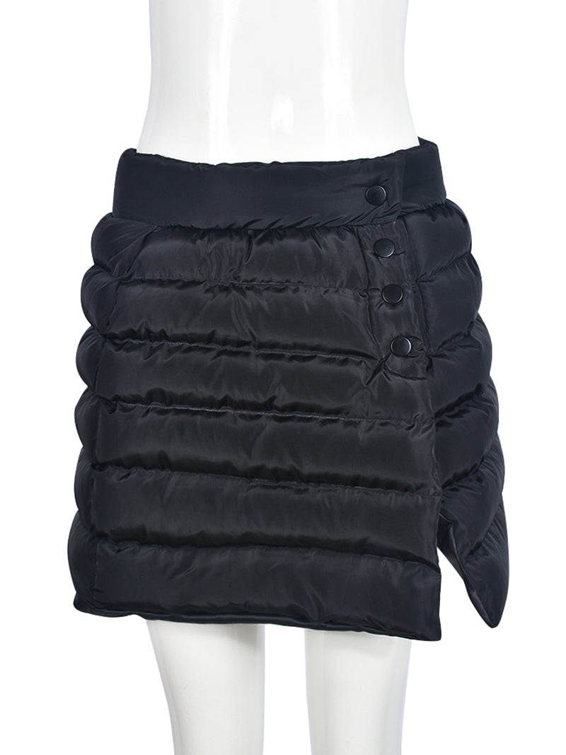 Fashion Shiny Warm Mini Puffer Skirt