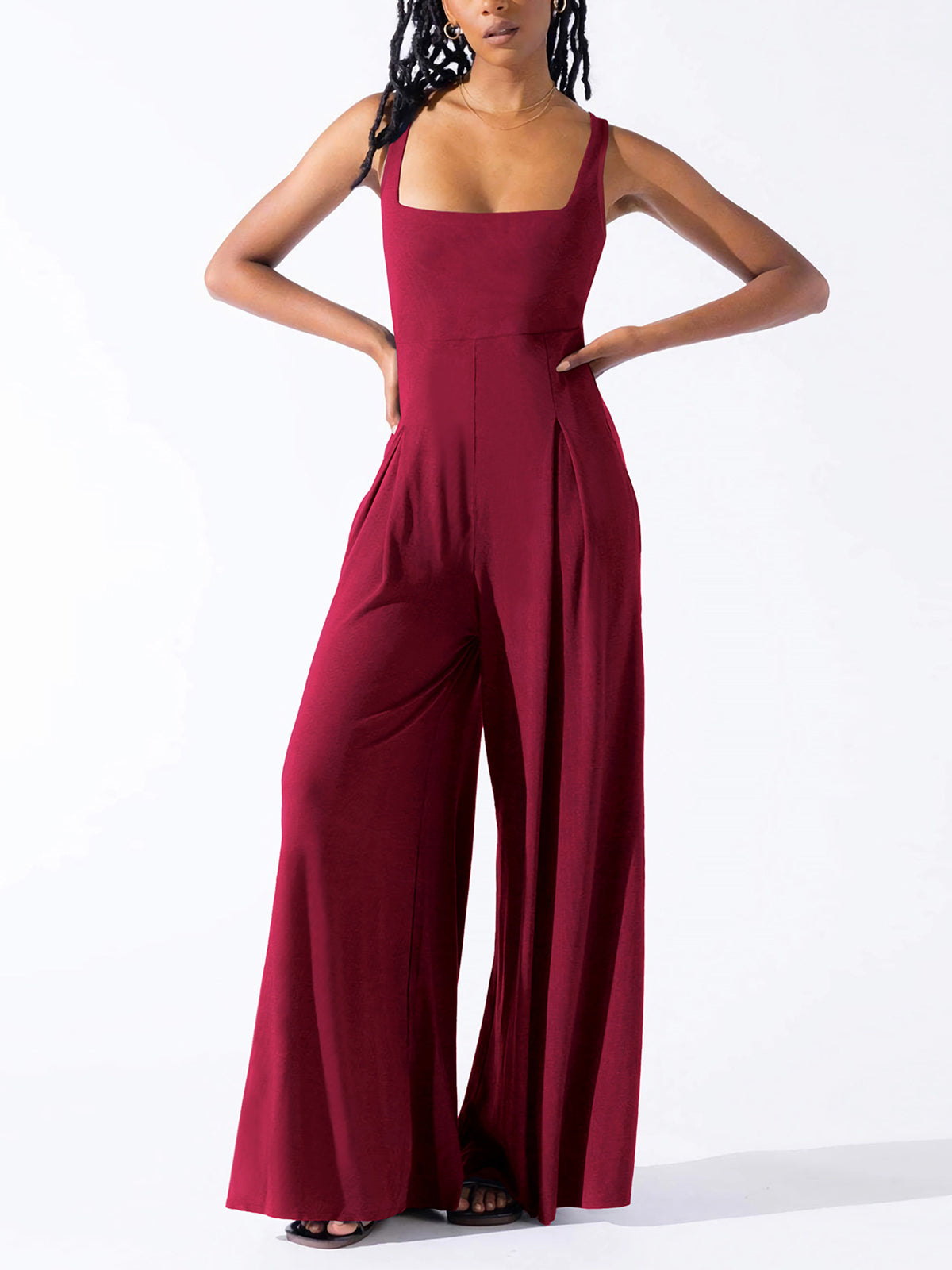 Sexy Spaghetti Strap Slim Wide-leg Jumpsuit