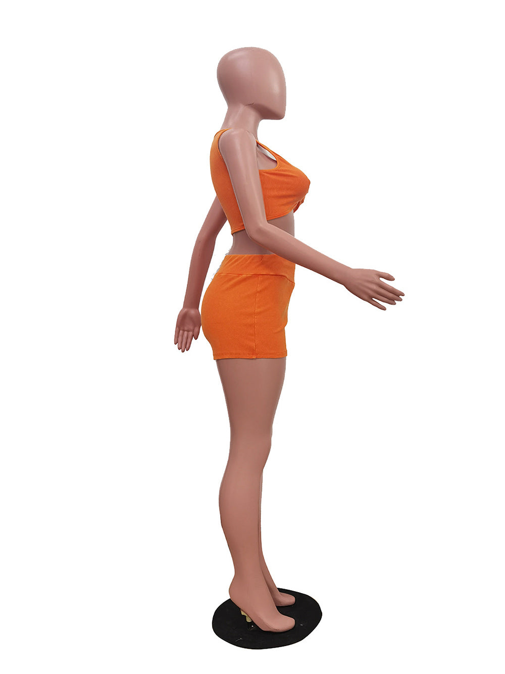 Sexy Knit Ribbed Tank Tops Shorts Two Pieces Sets