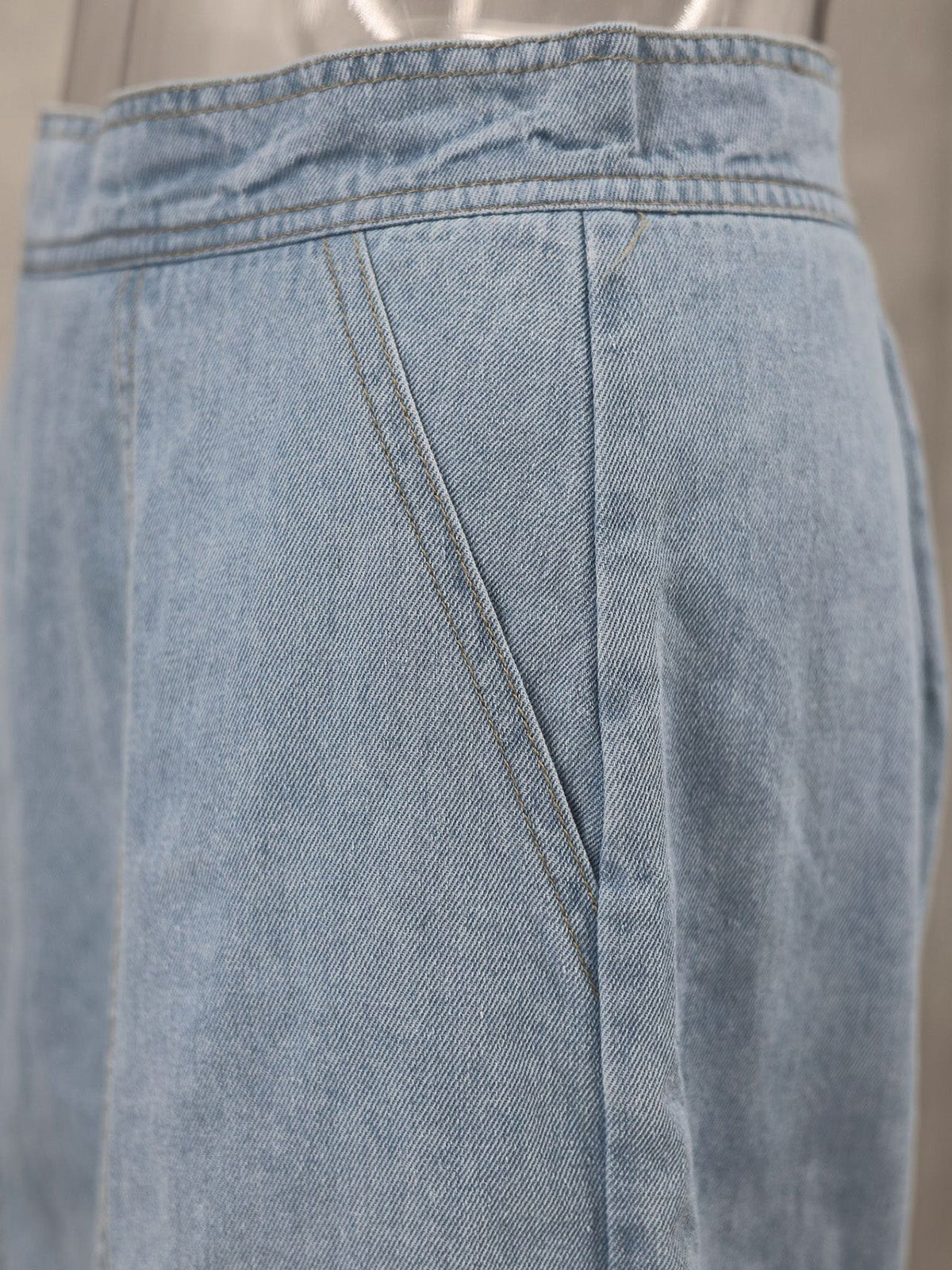 Sexy V-neck Loose Top Irregular Skirt Denim Set