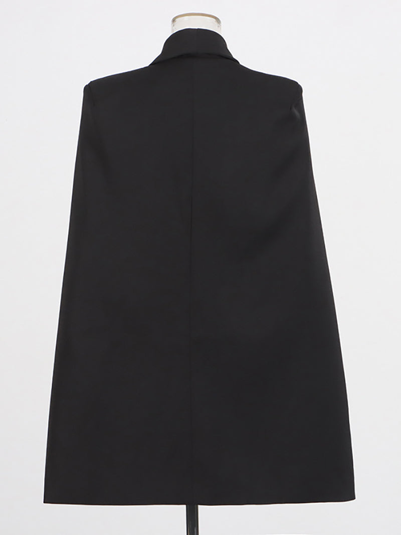 Elegant V Neck Sequins Embellished Cape Blazer