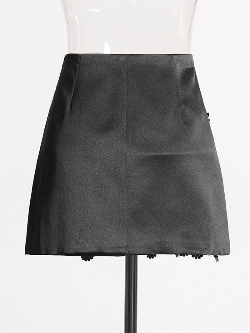 Fashion High Waist Tassels Short Skirt