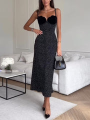 Fashion Sleeveless Polka Dot Print Strap Dress